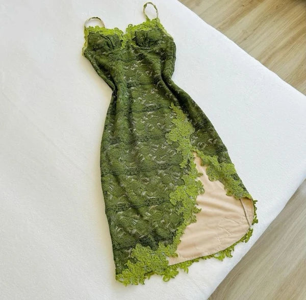 Green Sheath Straps Lace Short Prom Dresses Homecoming Dresses DP7546