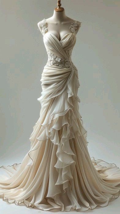 Vintage Mermaid Sweetheart Chiffon Lace Long Wedding Dress DP3631