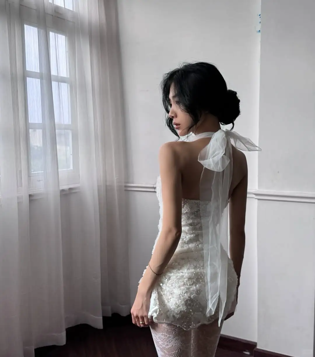 Gorgeous A Line Halter 3D Flower White Tulle Short Homecoming Dress DP2823