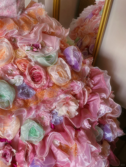 Dreamy Multi-color Ball Gown Floral Organza Prom Dress 16TH Birthday Dress DP5016