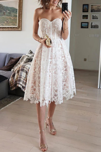 Cute A Line Sweetheart Neck Corset Floral Lace Tulle Homecoming Dress Birthday Dress DP1931