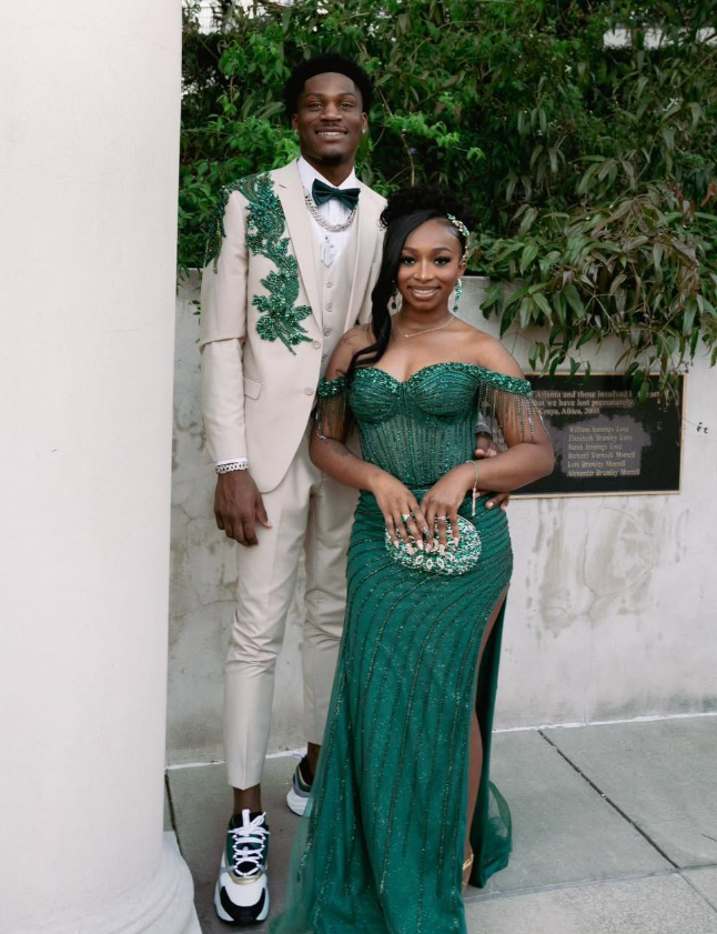 Dark Green Sexy High Slit Beaded Sequin Organza Long Sweep Prom Dress DP5055