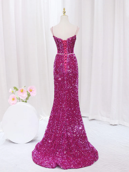 Generous Mermaid Sequins Long Prom Dress Evening Dress DP418