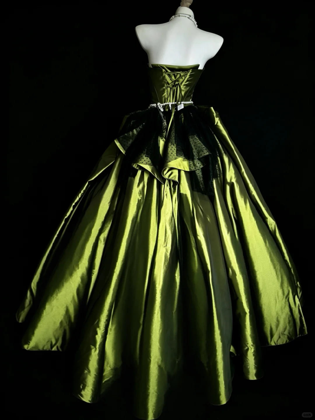 Elegant Green A Line Strapless Satin Prom Dress Party Evening Dress DP5349