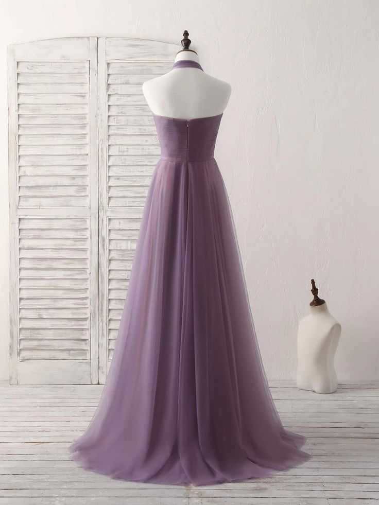 Simple Tulle High Low Long Prom Dress Bridesmaid Dress DP535