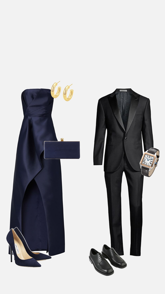 Navy Blue A Line Strapless Satin Long Prom Dress Date Dress with Slit DP4224