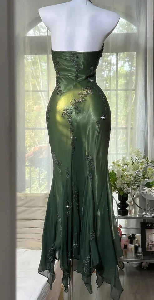 Sexy Halter Mermaid Beaded Long Prom Party Dress Evening Gown DP714