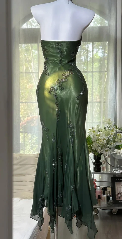 Sexy Halter Mermaid Beaded Long Prom Party Dress Evening Gown DP714