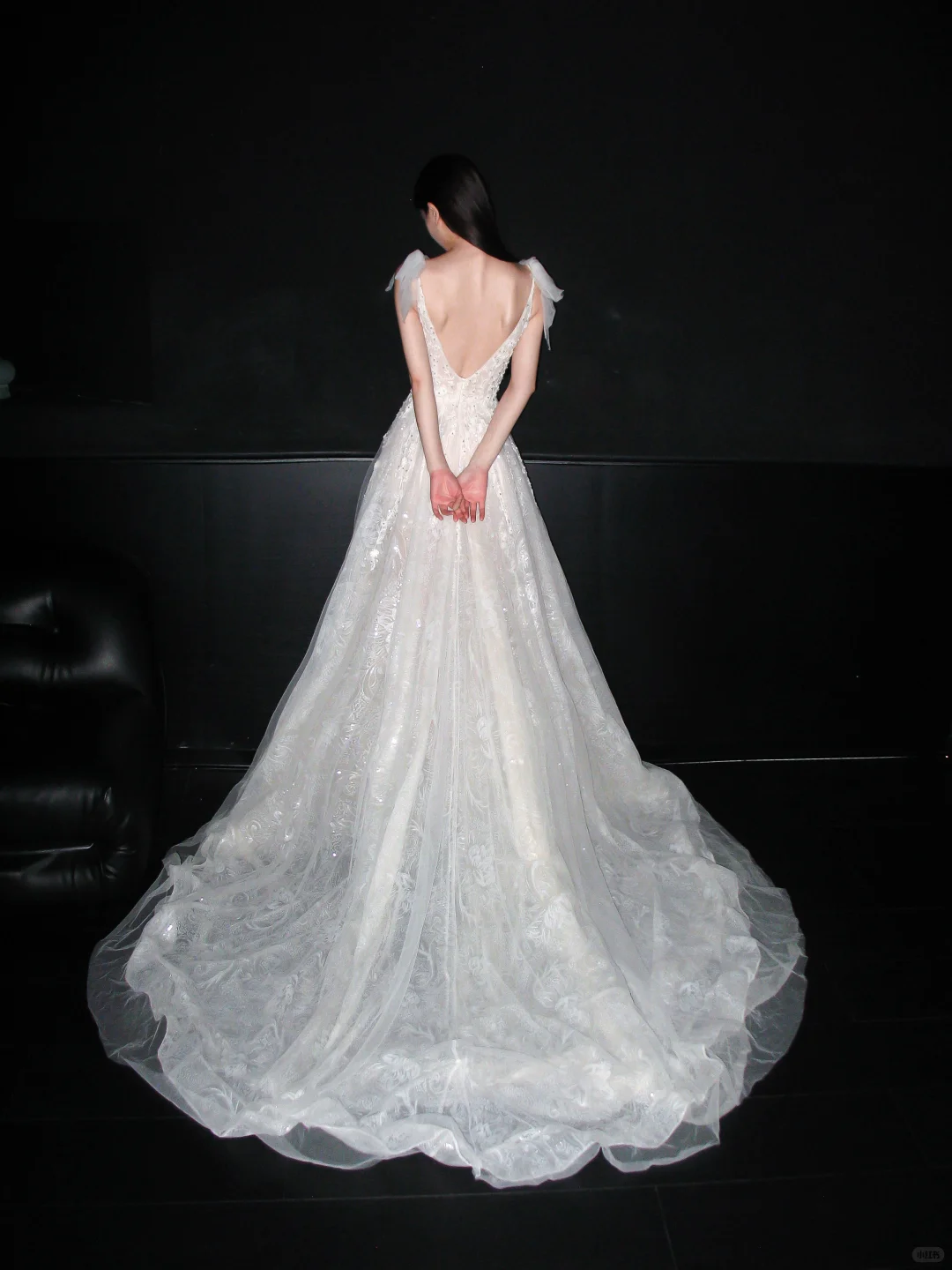 Princess A Line V Neck White Beaded Sequin Lace Tulle Long Wedding Dress DP8114