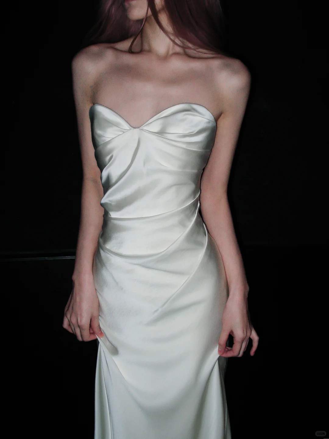 Sweety Mermaid White Satin Long Sweep Wedding Dress DP5188