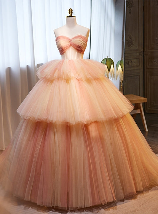 Elegant A Line Sweetheart Layered Tulle Prom Dress DP784