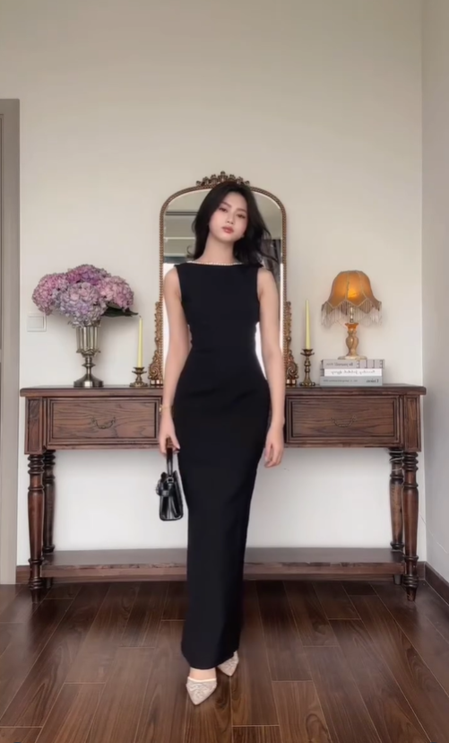 Classic Sheath Round Neck Satin Prom Dress with Bow DP4365