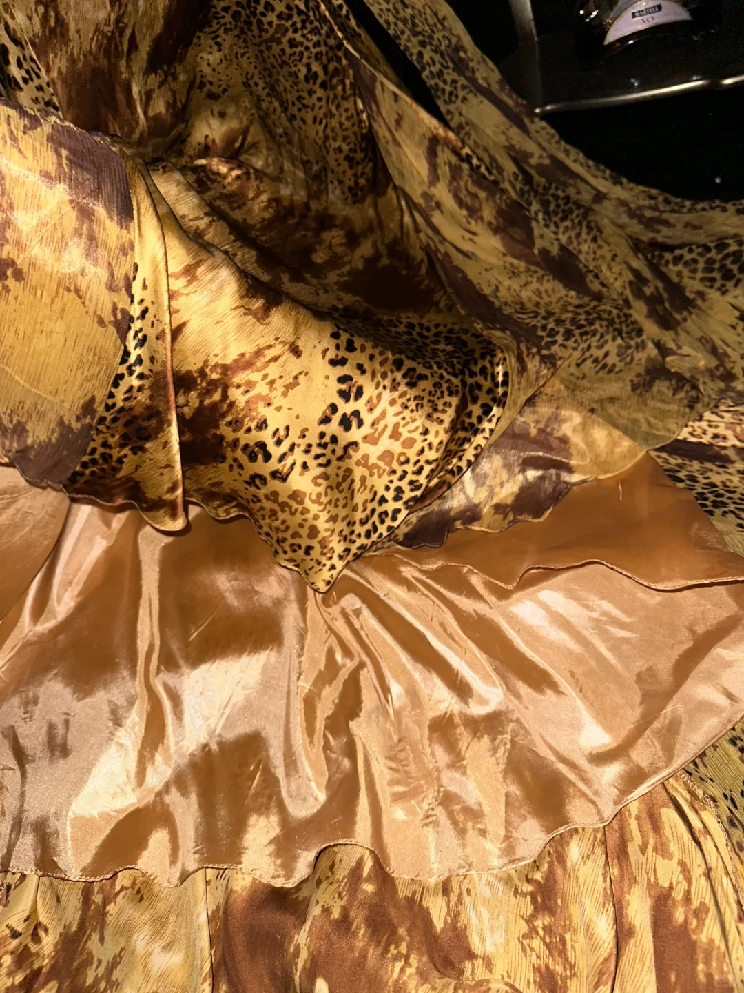 Sexy Leopard Print Satin Chiffon Prom Dress Party Evening Dress DP5358