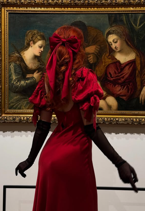 Burgundy A Line Puff V Neck Satin Long Prom Dress Date Dress DP4426