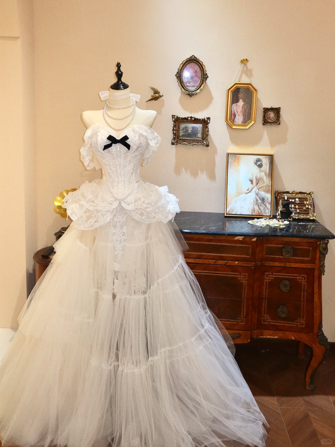 Sweety A Line Off the Shoulder Ivory Lace Tulle Prom Dress Wedding Dress DP7043