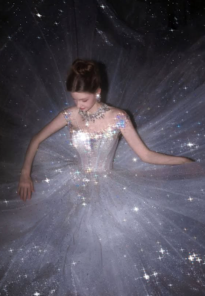 Stunning Shiny Ball Gown Exquisite Beaded White Tulle Long Prom Dress DP4921