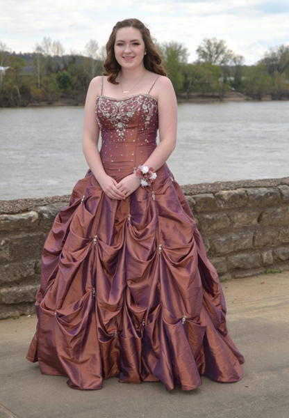 Unique Ball Gown Straps Beaded Pleated Satin Prom Dress Graduation Prom Dress DP5103