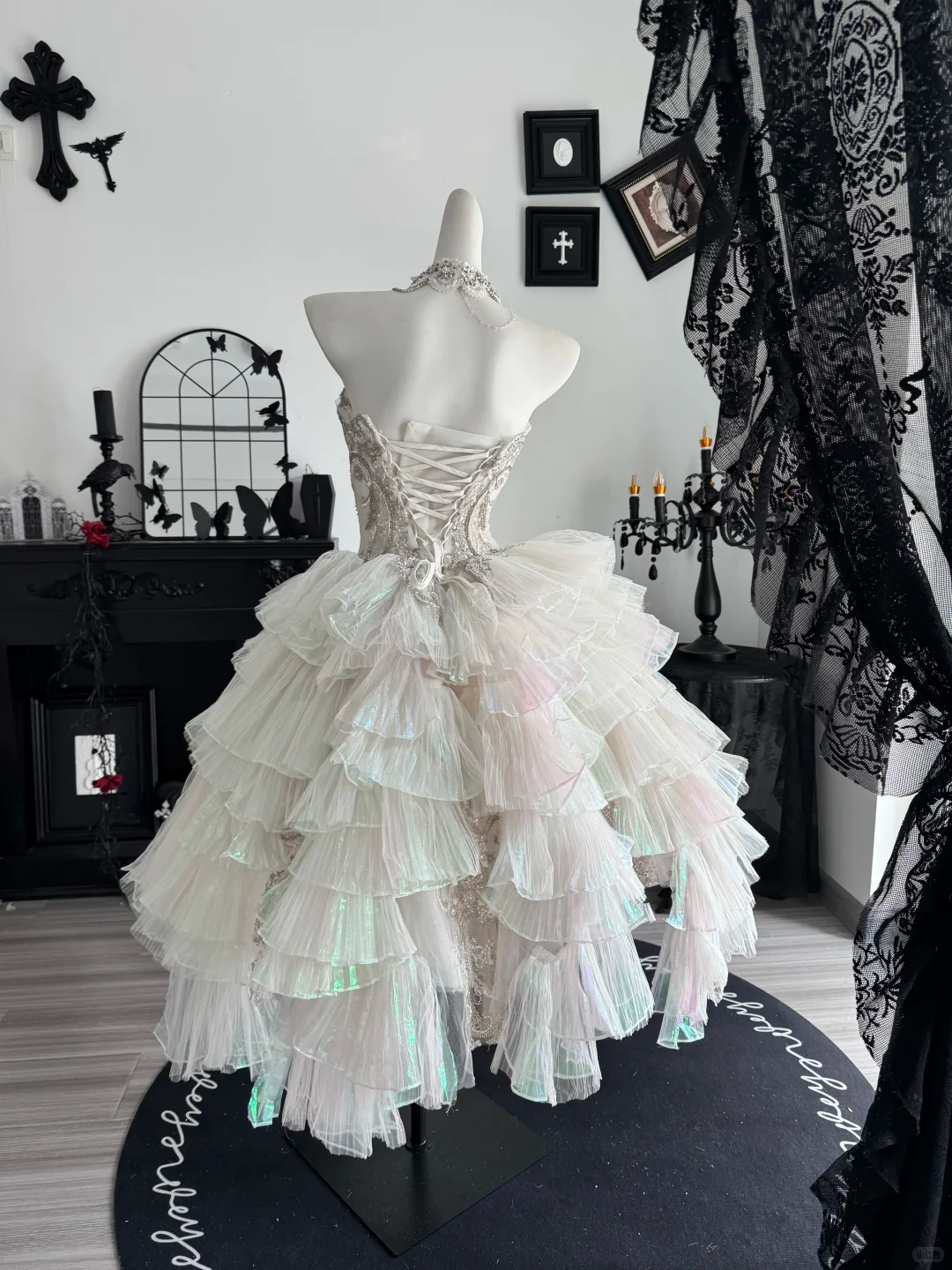 Glamorous A Line Strapless Shiny Beaded Tulle Short Prom Dress Homecoming Dress DP6976