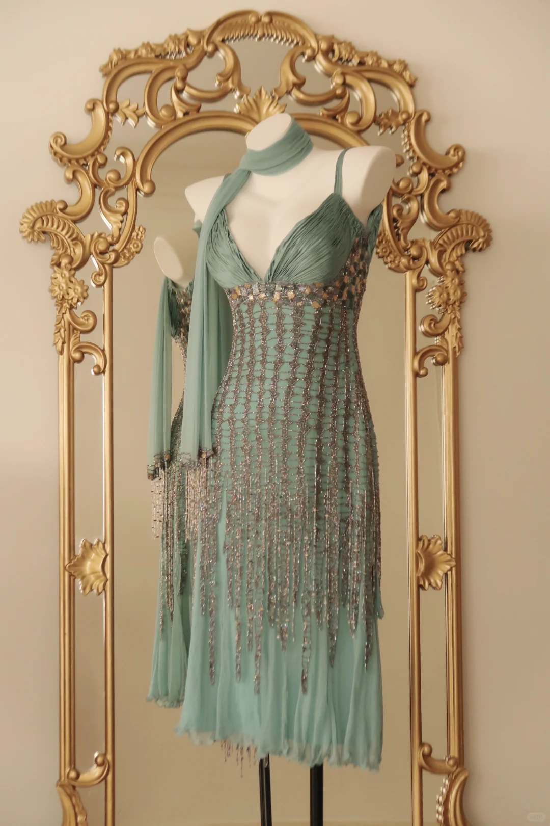 Vintage Blue A Line Exquisite Beaded Chiffon Short Prom Dress Homecoming Dress DP5435