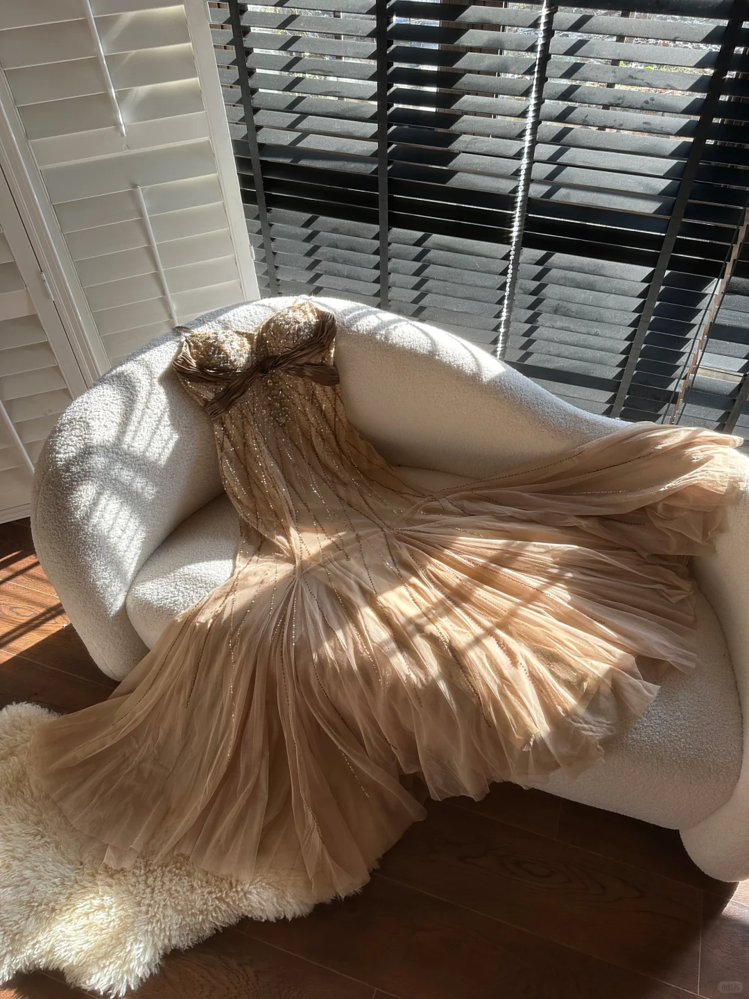 Stunning Mermaid Spaghetti Strap Rhinestone Sequin Brown Chiffon Prom Dress Party Dress DP2577