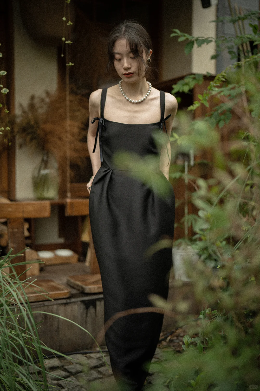 Classic Black A Line Spaghetti Strap Satin Long Prom Dress Party Dress Outfits DP4527