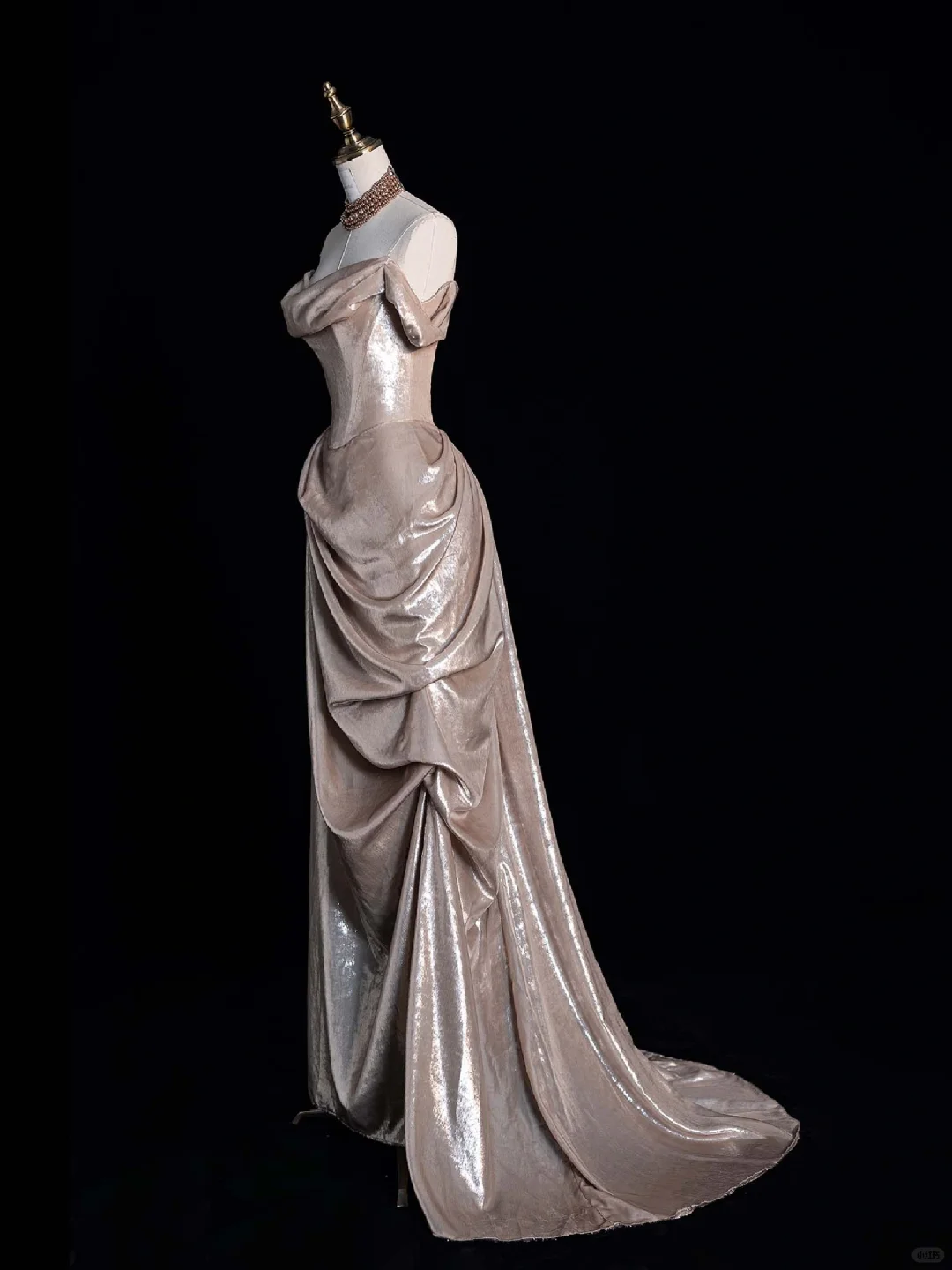 Champagne A Line Off the Shoulder Satin Party Dress Prom Graduation Prom Dress DP1987