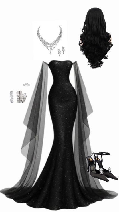 Sexy Mermaid Strapless Black Sequin Tulle Long Prom Dress Evening Dress DP4802