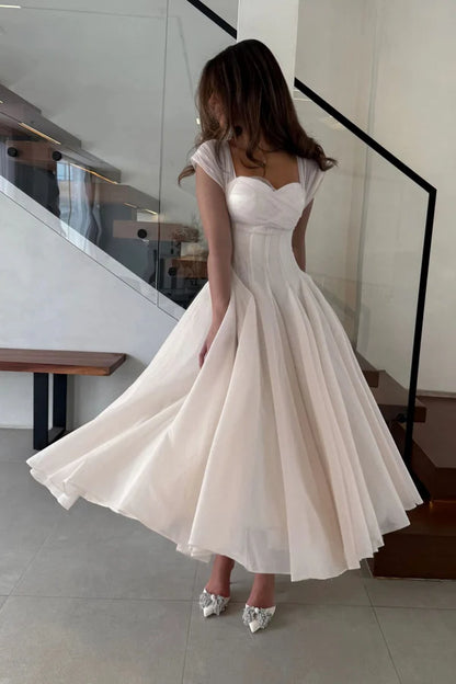 Princess Apricot A Line Straps Tulle Chiffon Prom Dress Party Evening Dress DP5373