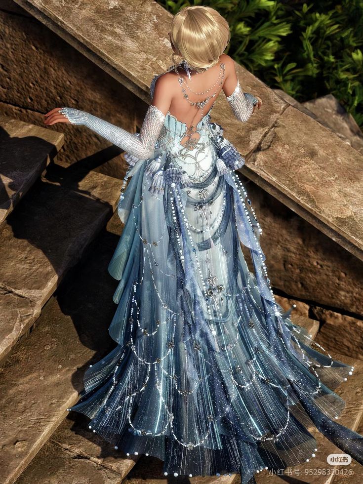 Gorgeous A Line Strapless Beaded Sequin Blue Tulle Prom Dress Evening Dress DP1901