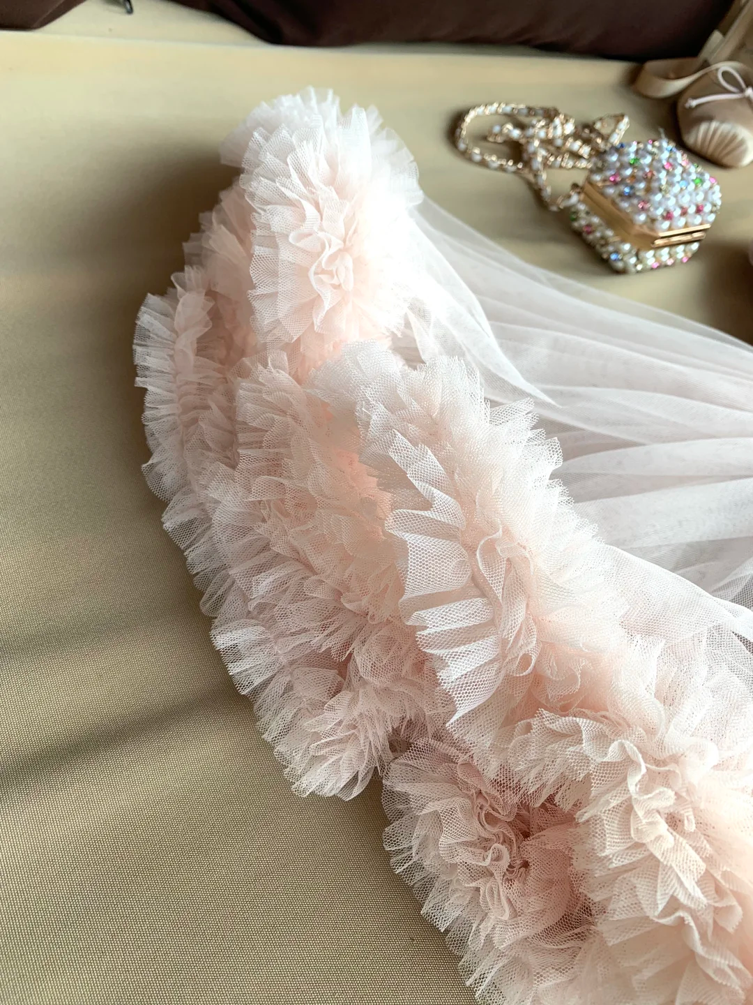 Light Pink A Line Strapless Bow Tulle Short Prom Dress Homecoming Dress DP6390
