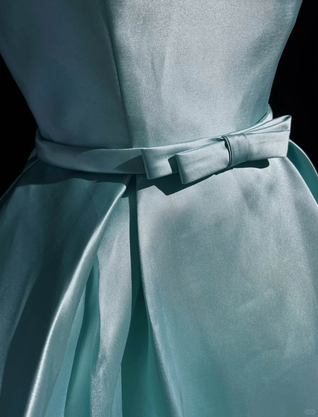 Baby Blue A Line Rhinestone Bow Satin Short Homecoming Dress DP2761