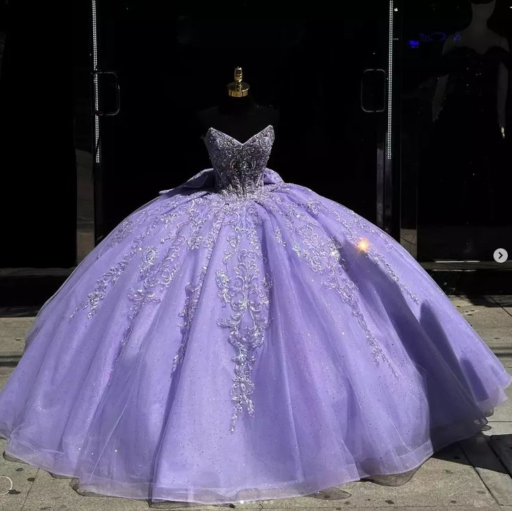 Lavender Princess Quinceanera Dress Glitter Sweet 16 Birthday Party Ball Gown DP685