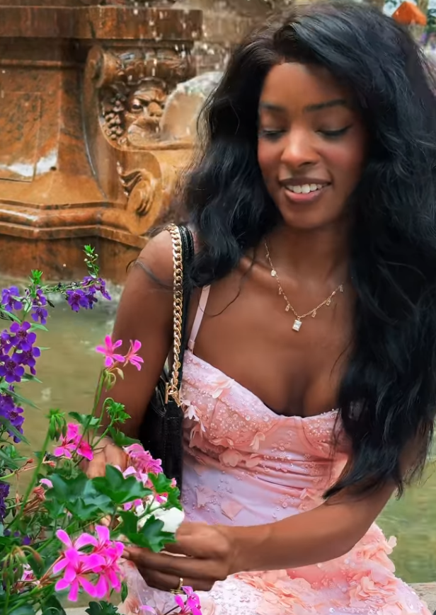 Cute Pink A Line Spaghetti Strap Floral Beaded Tulle Short Homecoming Dress DP4376