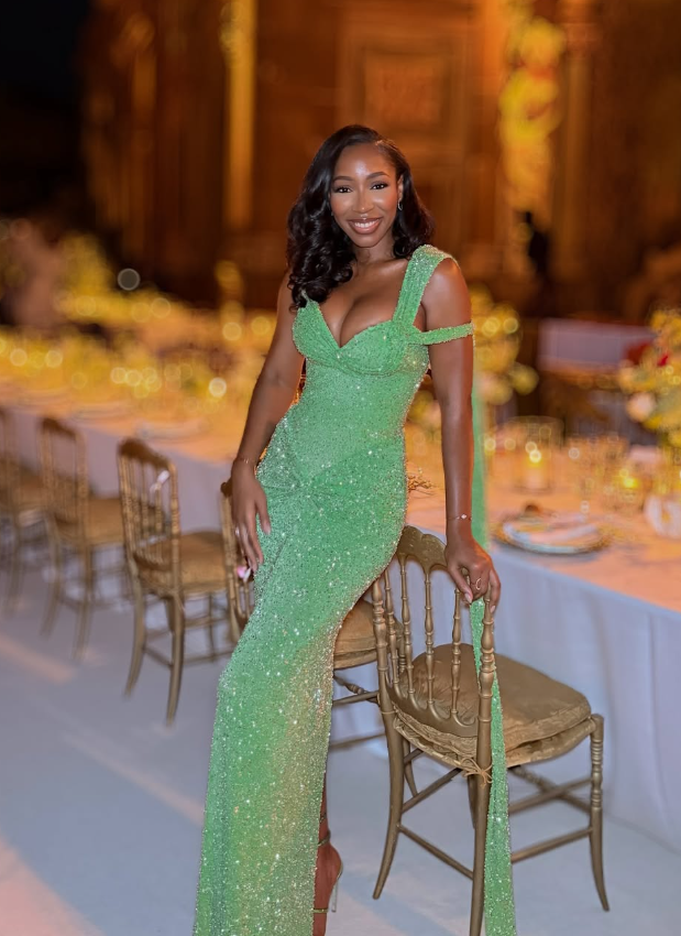 Shiny Green Sheath One Shoulder Beaded Sequin Long Prom Dresses DP4622