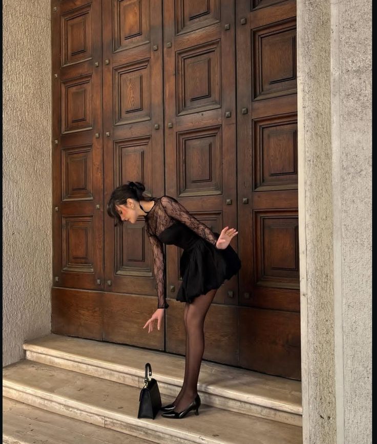 Black A Line Long Sleeve Lace Satin Short Prom Dress Homecoming Dress DP7140