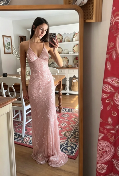Green Sheath Spaghetti Strap Exquisite Beaded Tulle Prom Dress Graduation Prom Dress DP6660