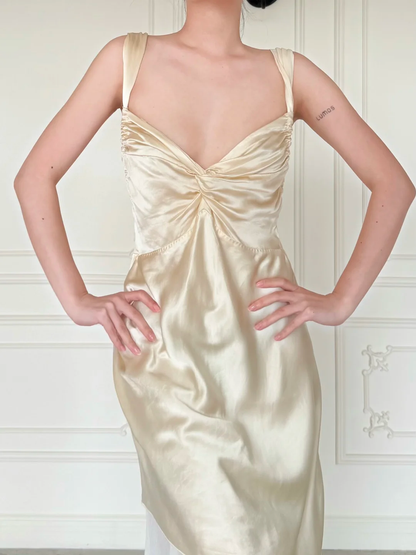 Gentle A Line Straps Light Apricot Satin Backless Short Prom Dress Homecoming Dress DP6452