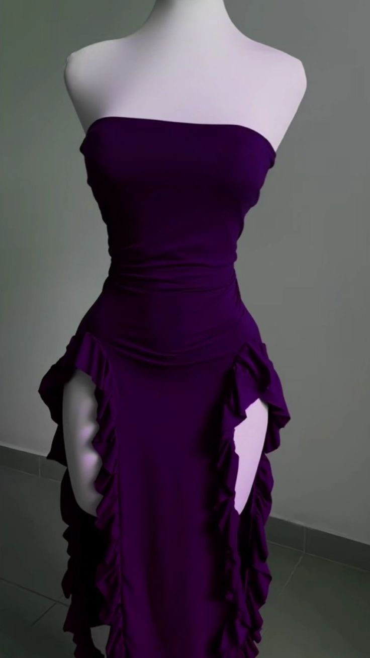 Strapless Sheath Midi Length Ruffle Prom Dress Sexy Evening Dress DP212