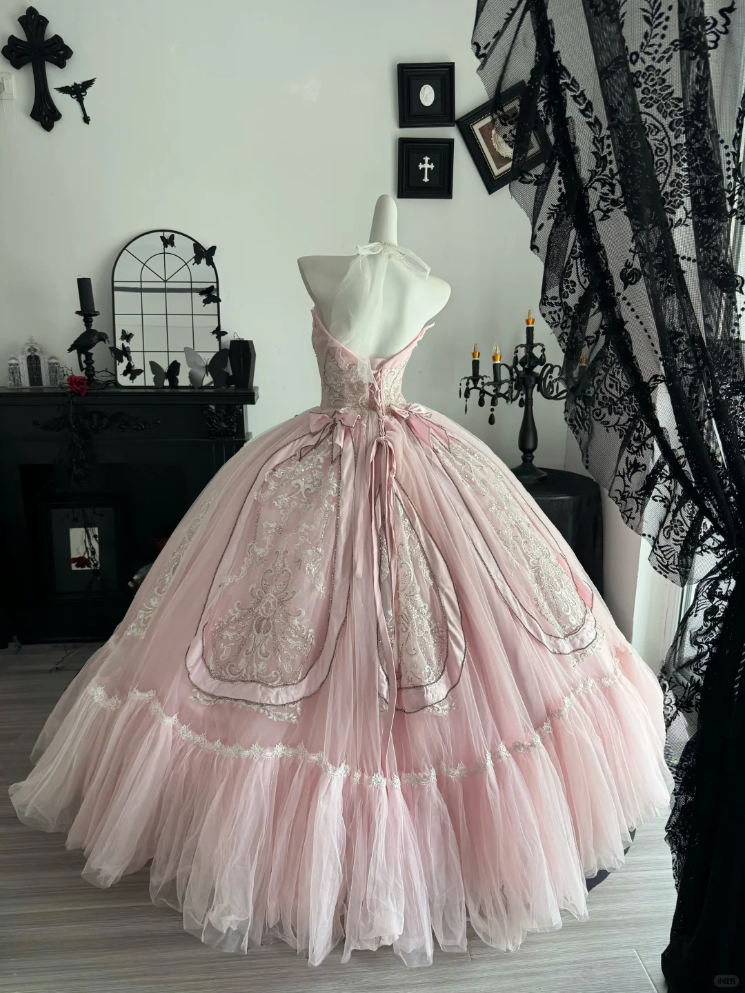 Light Pink Ball Gown Sweetheart Neck Exquisite Beaded Tulle Prom Dress Quinceanera Dress DP6966