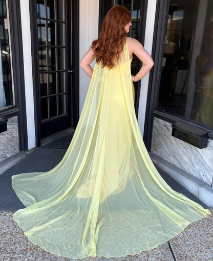 Pretty Yellow Mermaid Sweetheart Neck Rhinestone Satin Prom Dress Party Evening Dress DP6295