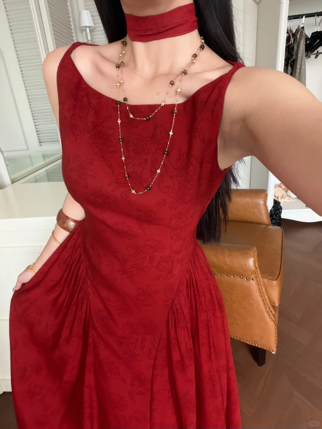 Classic Simple A Line Red Satin Long Prom Dress Evening Dress DP5646