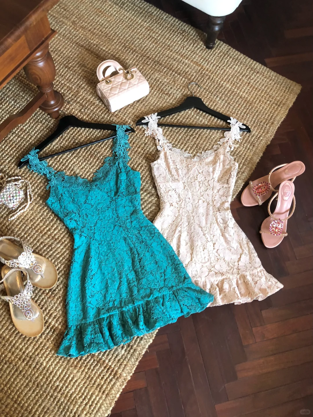 White A Line Strap Lace Short Prom Dress Homecoming Dress DP5457