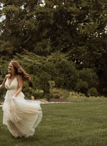 Apricot Ball Gown Spaghetti Strap Layered Tulle Prom Dress Wedding Guest Dress DP4373