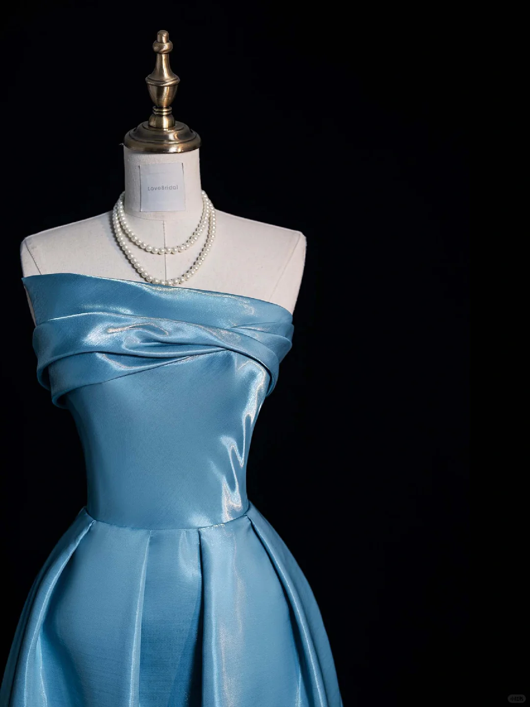 Cute A Line Strapless Blue Satin Party Dress Prom Graduation Prom Dress DP1988