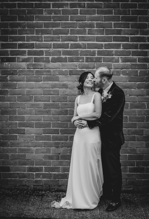 Simple Mermaid Spaghetti Strap Pearl Satin Long Sweep Wedding Dress DP1878