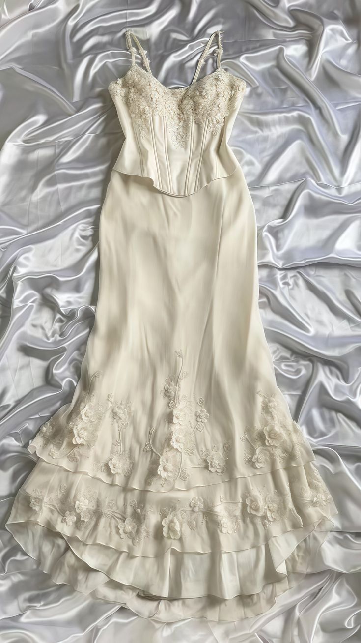 Stunning Mermaid Spaghetti Strap Corset Appliques Ivory Chiffon Prom Dress Evening Dress DP1775