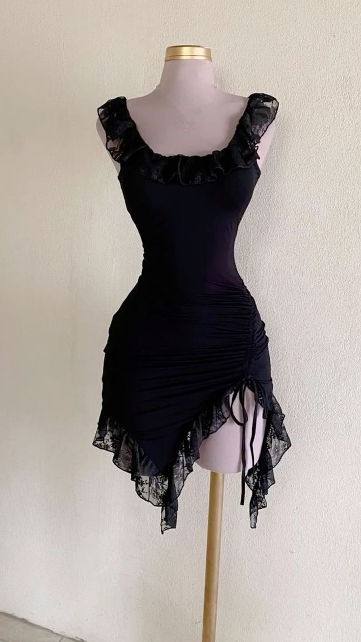 Charming Satin Lace Black Sheath Homecoming Dress Mini Party Dress DP482