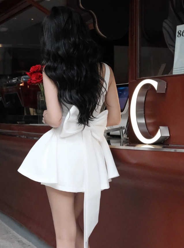 Red A Line Straps Bow Satin Short Homecoming Dress Birthday Dress DP1405