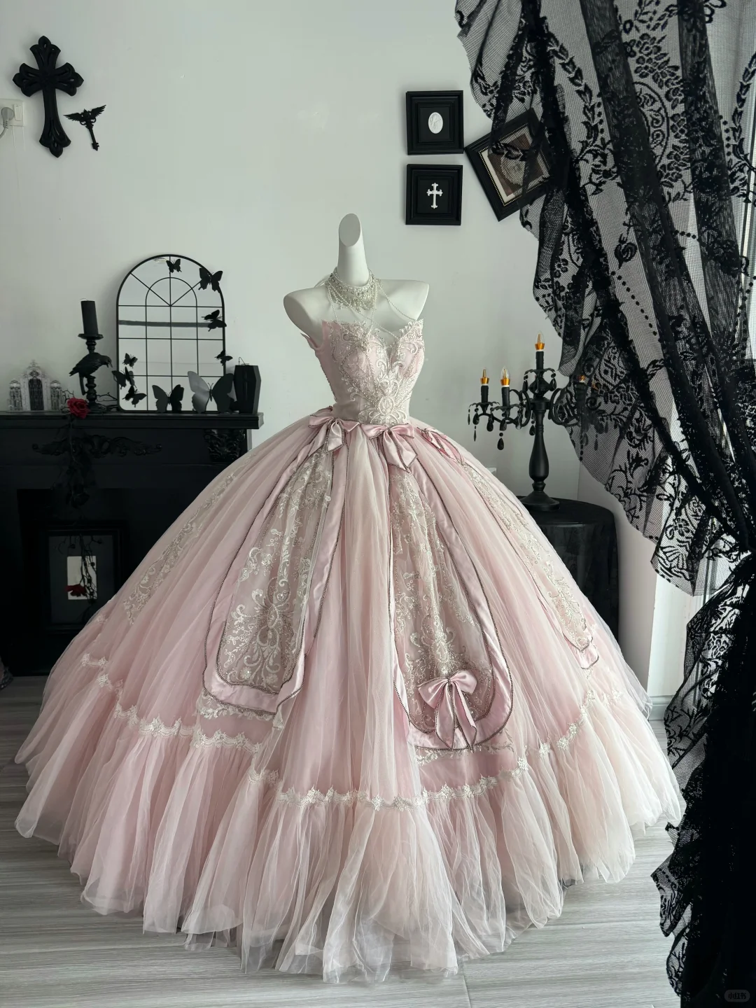 Light Pink Ball Gown Sweetheart Neck Exquisite Beaded Tulle Prom Dress Quinceanera Dress DP6966