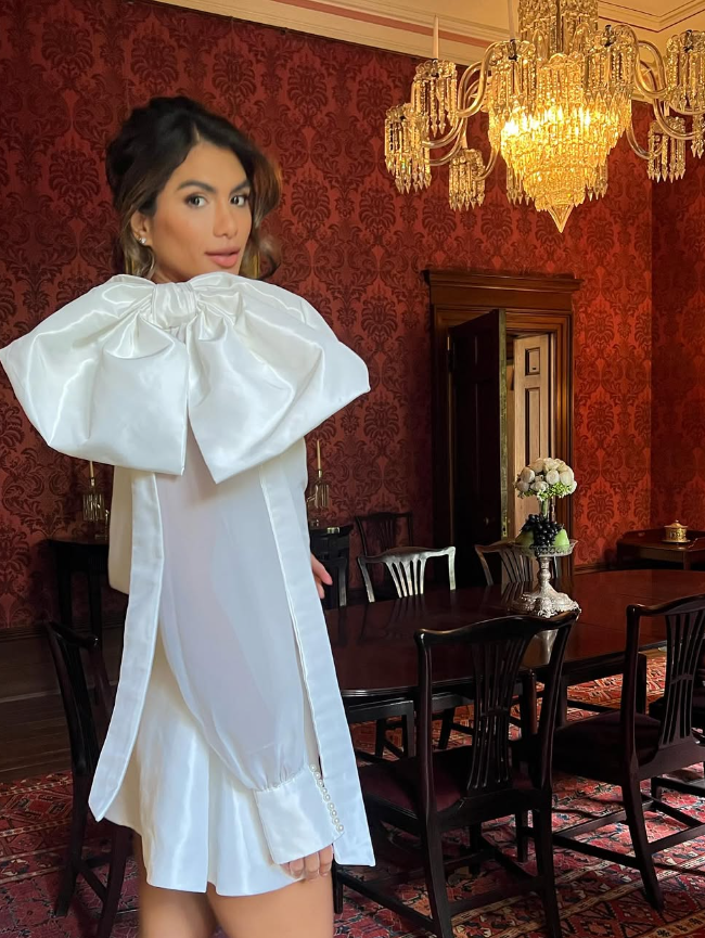 A Line One Shoulder Long Sleeve White Satin Short Homecoming Dress Birthday Dress DP1619
